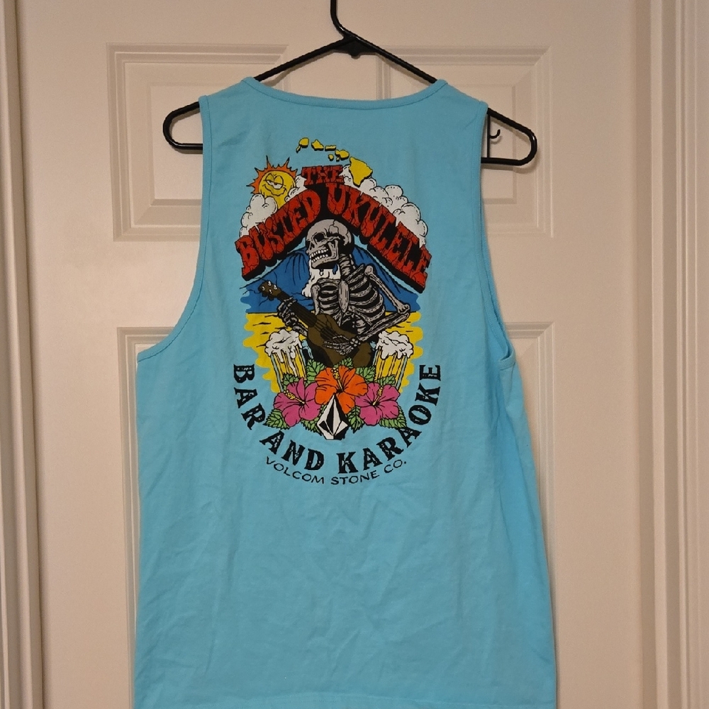 Volcom Light Blue Graphic Tank Top